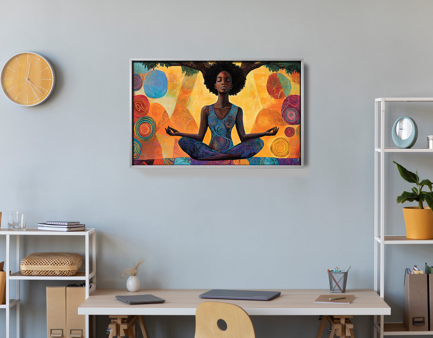 Black Woman Yoga Meditation African American wall art view 60