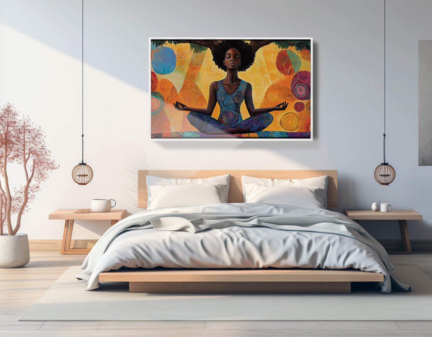 Black Woman Yoga Meditation African American wall art view 63