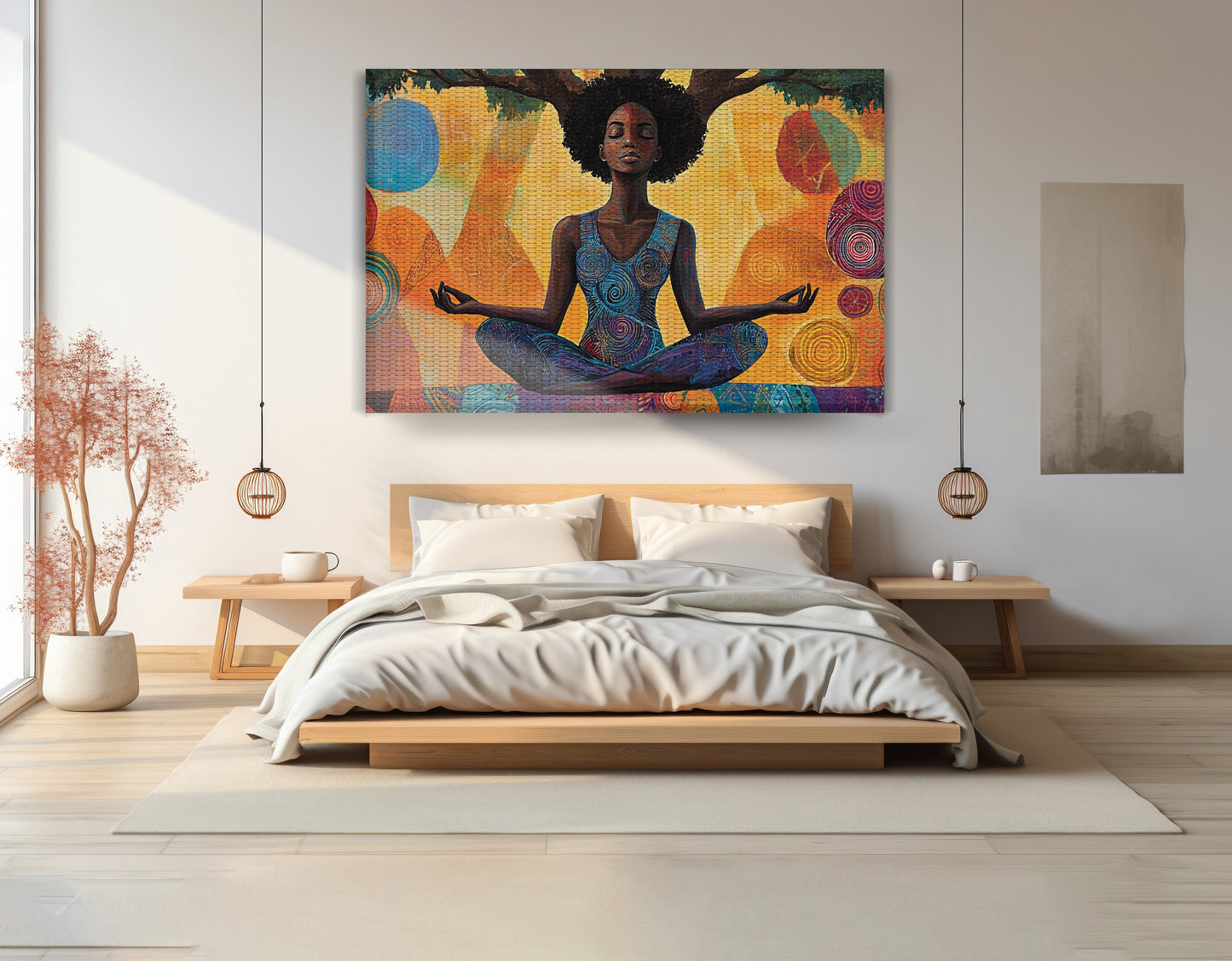 Black Woman Yoga Meditation African American wall art view 15