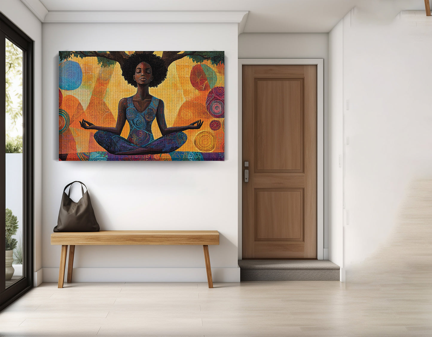 Black Woman Yoga Meditation African American wall art view 17