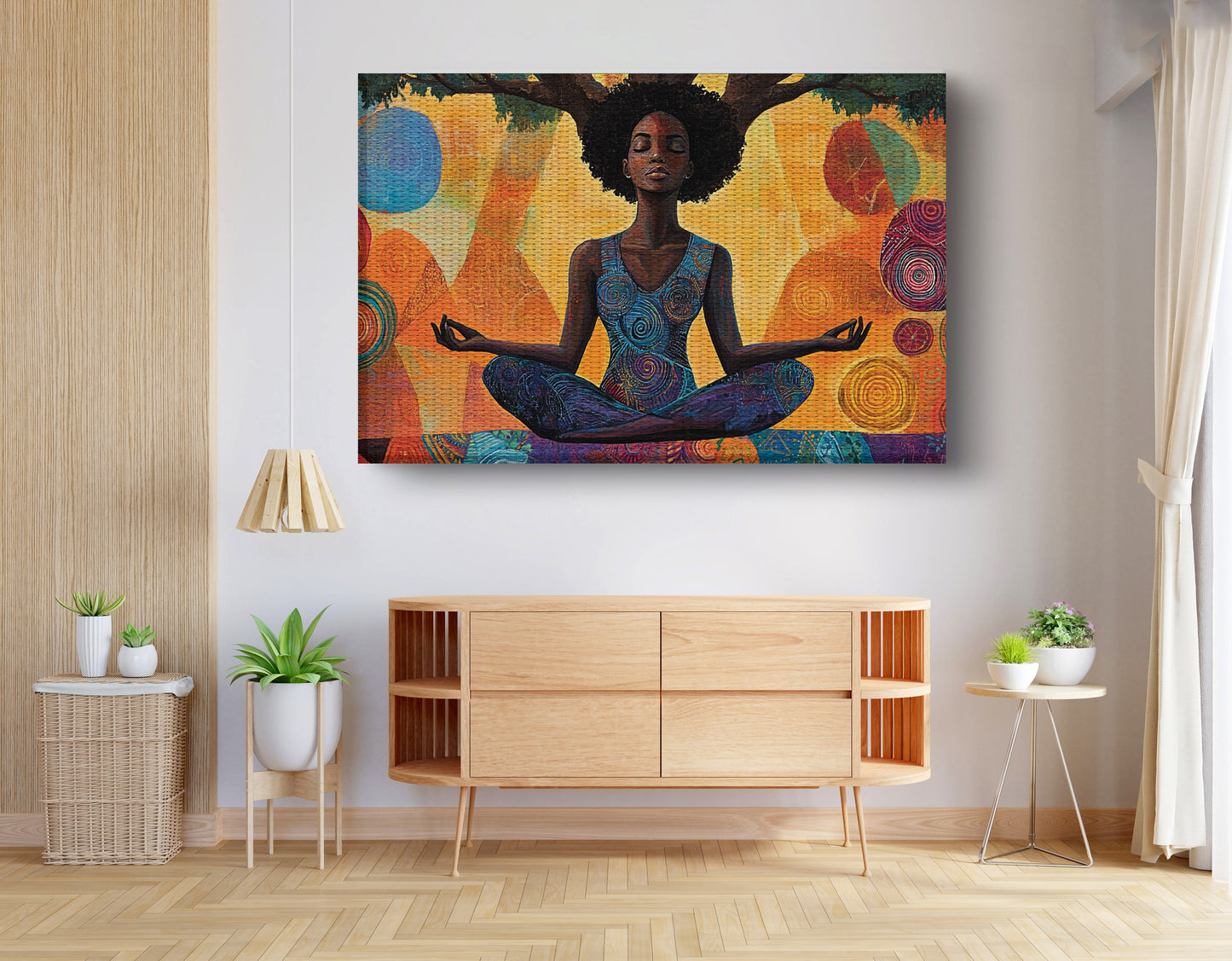 Black Woman Yoga Meditation African American wall art view 14