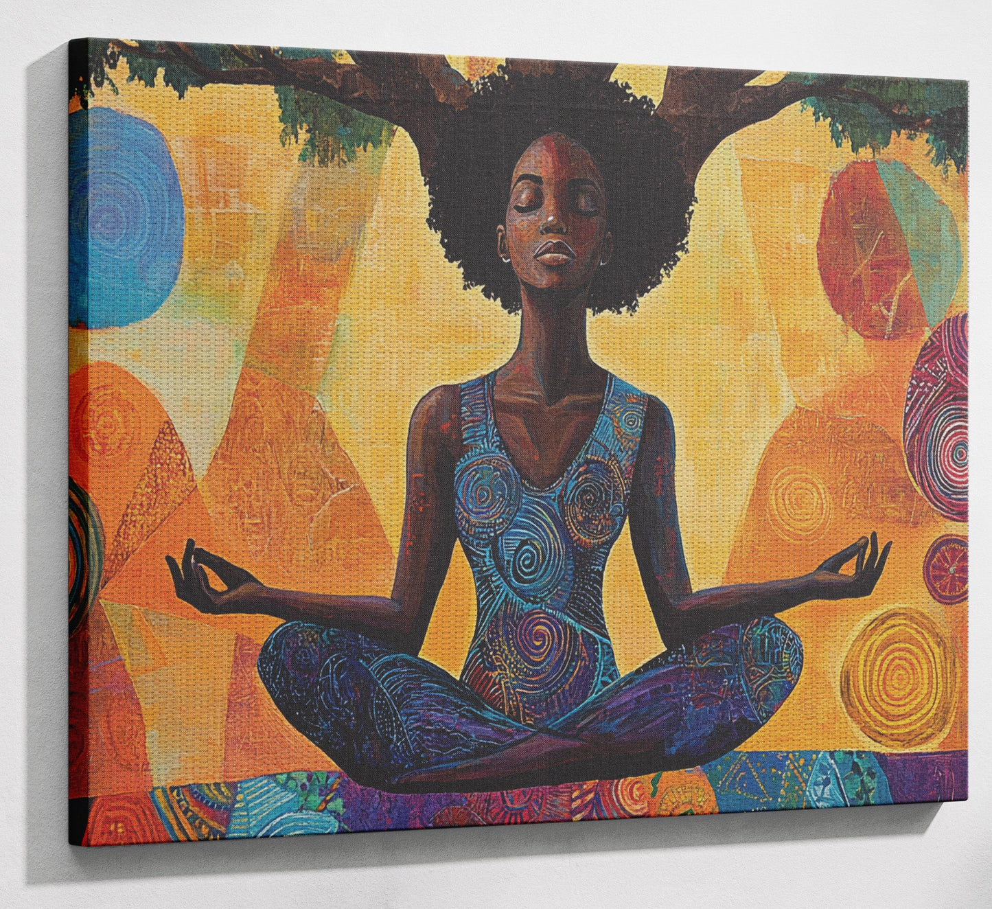 Black Woman Yoga Meditation African American wall art view 13