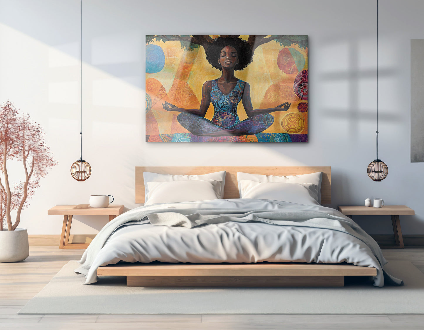 Black Woman Yoga Meditation African American wall art view 21