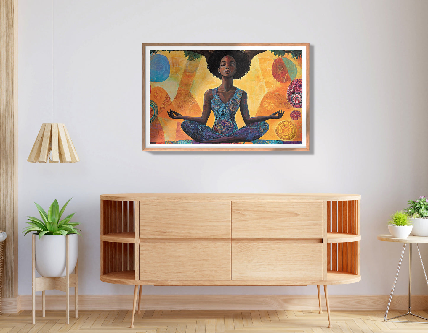 Black Woman Yoga Meditation African American wall art view 80