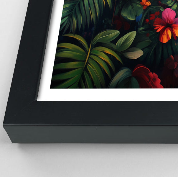 Tropical Parrot Floral Black Caribbean wall art view 70