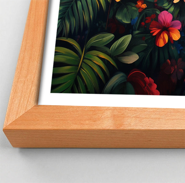 Tropical Parrot Floral Black Caribbean wall art view 82