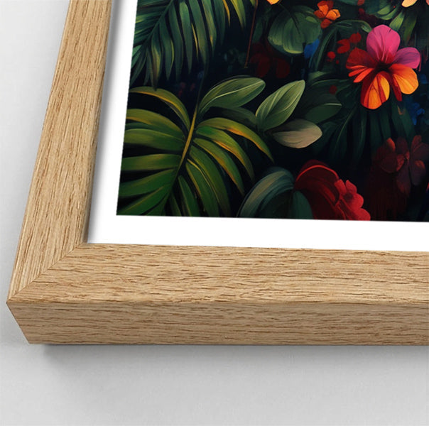 Tropical Parrot Floral Black Caribbean wall art view 76