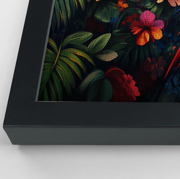 Tropical Parrot Floral Black Caribbean wall art view 28