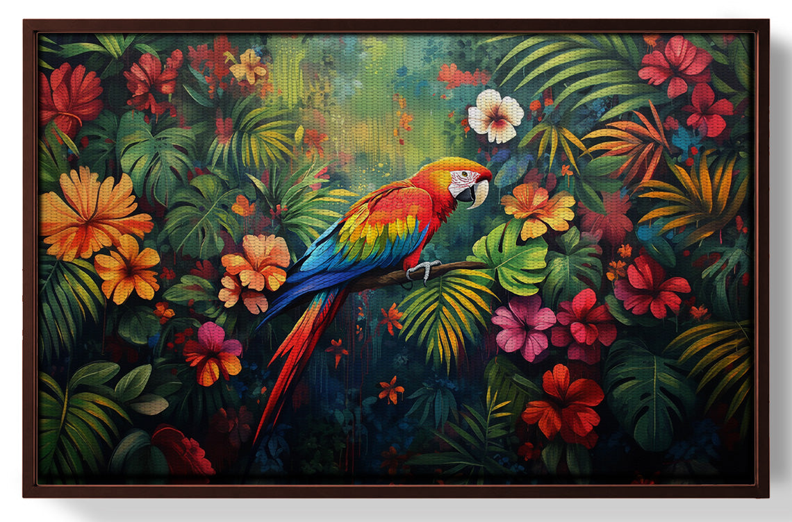 Tropical Parrot Floral Black Caribbean wall art view 31
