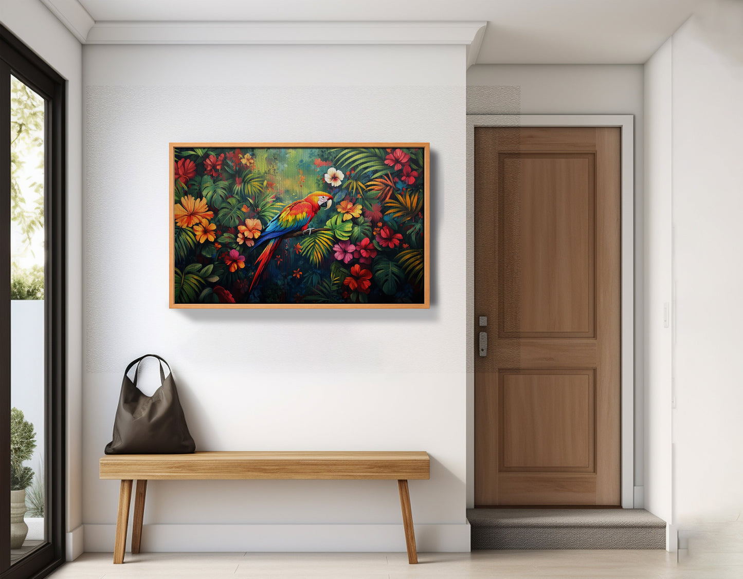 Tropical Parrot Floral Black Caribbean wall art view 47