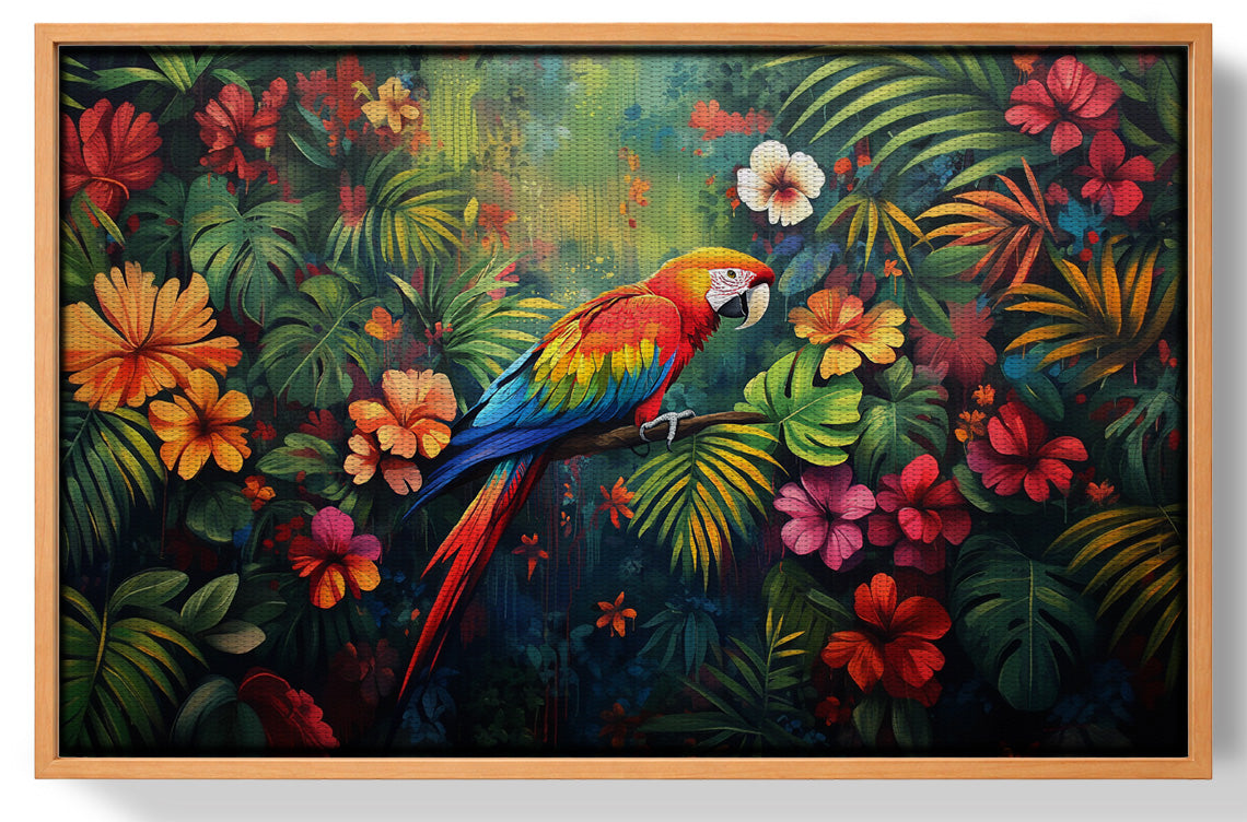 Tropical Parrot Floral Black Caribbean wall art view 43