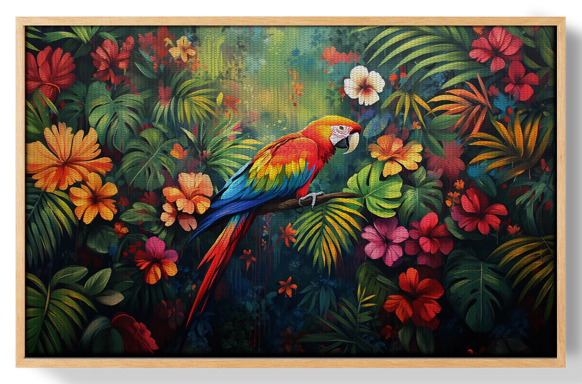 Tropical Parrot Floral Black Caribbean wall art view 49