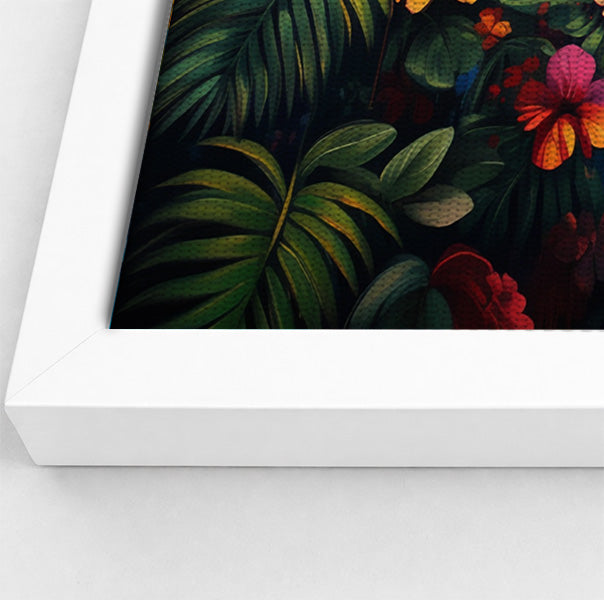 Tropical Parrot Floral Black Caribbean wall art view 64