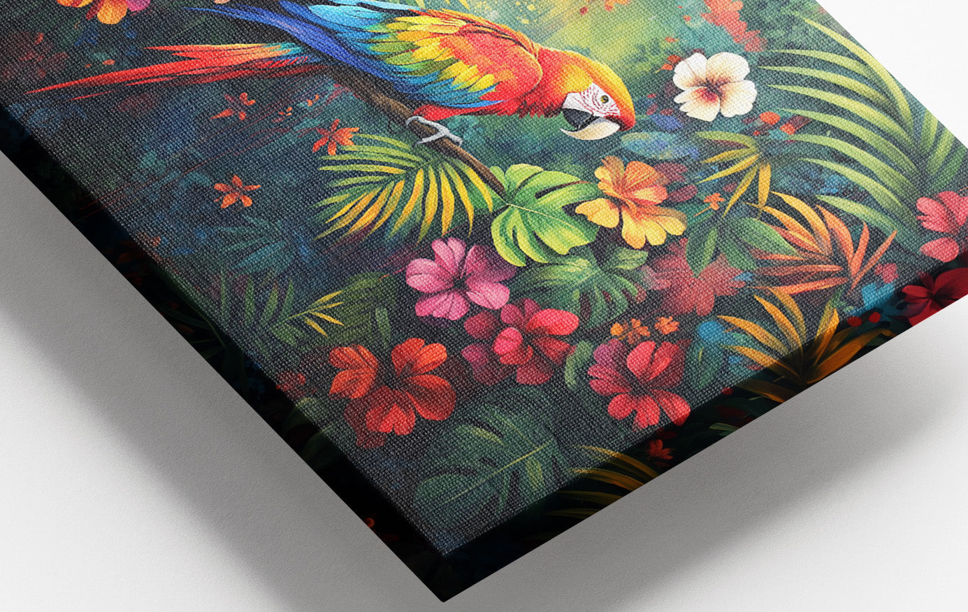 Tropical Parrot Floral Black Caribbean wall art view 16