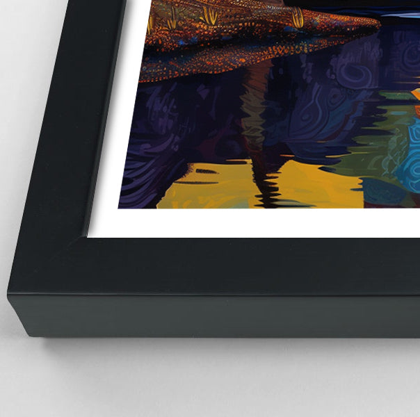 Elephant Moon Reflection Black African American canvas print view 70