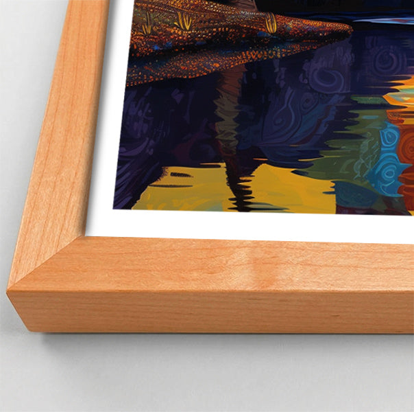 Elephant Moon Reflection Black African American canvas print view 82