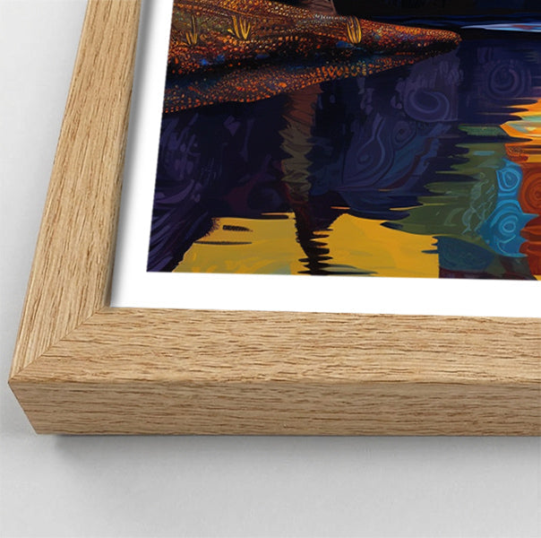 Elephant Moon Reflection Black African American canvas print view 76