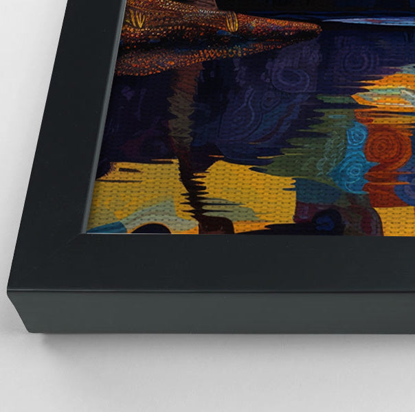 Elephant Moon Reflection Black African American canvas print view 28