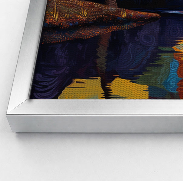 Elephant Moon Reflection Black African American canvas print view 58