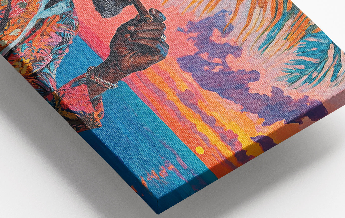 Close-up of Black Man Sunset Portrait African American wall art detail