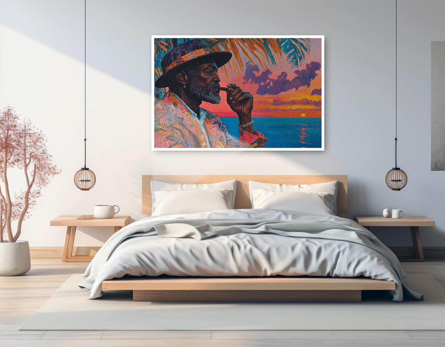 Black Man Sunset Portrait African American wall art artwork view