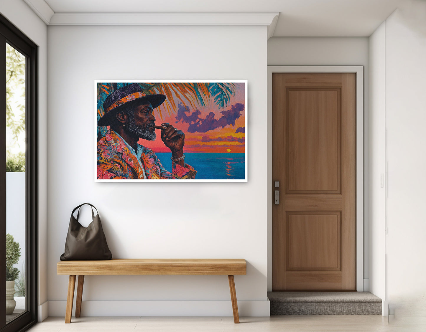 Black Man Sunset Portrait African American wall art home decor view