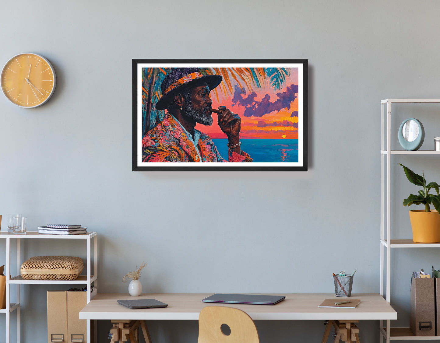 Black Man Sunset Portrait African American wall art view 72