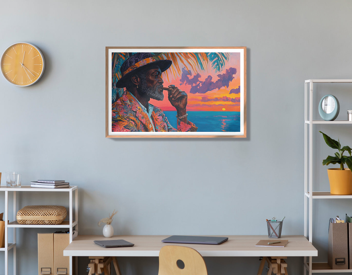 Black Man Sunset Portrait African American wall art view 84
