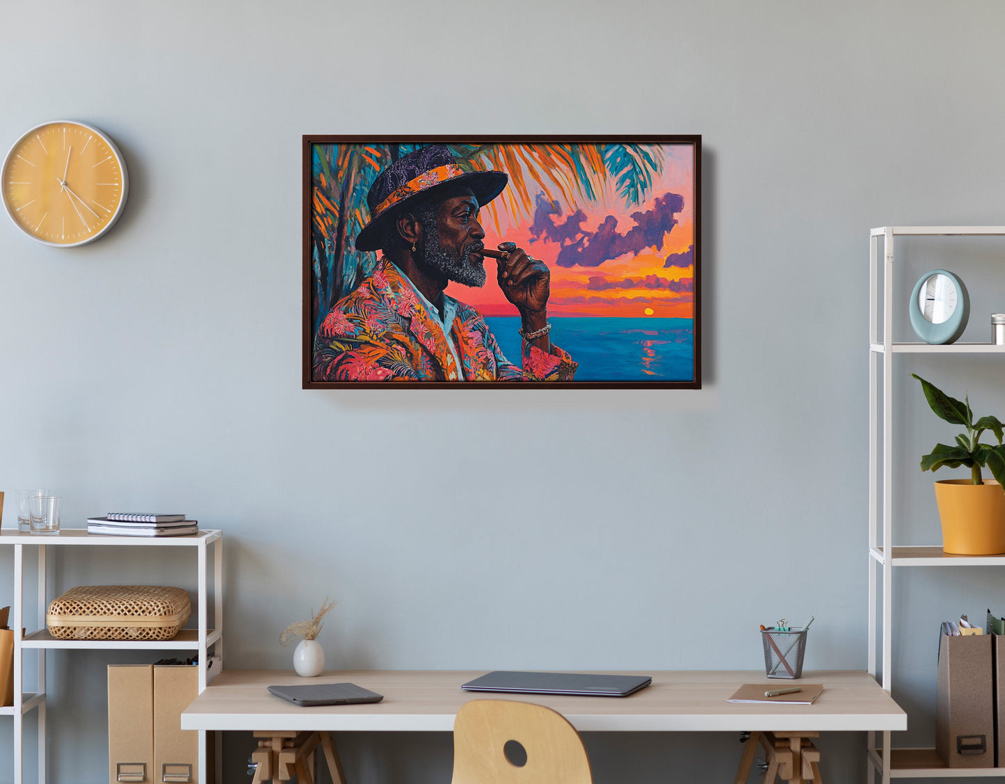 Black Man Sunset Portrait African American wall art view 36