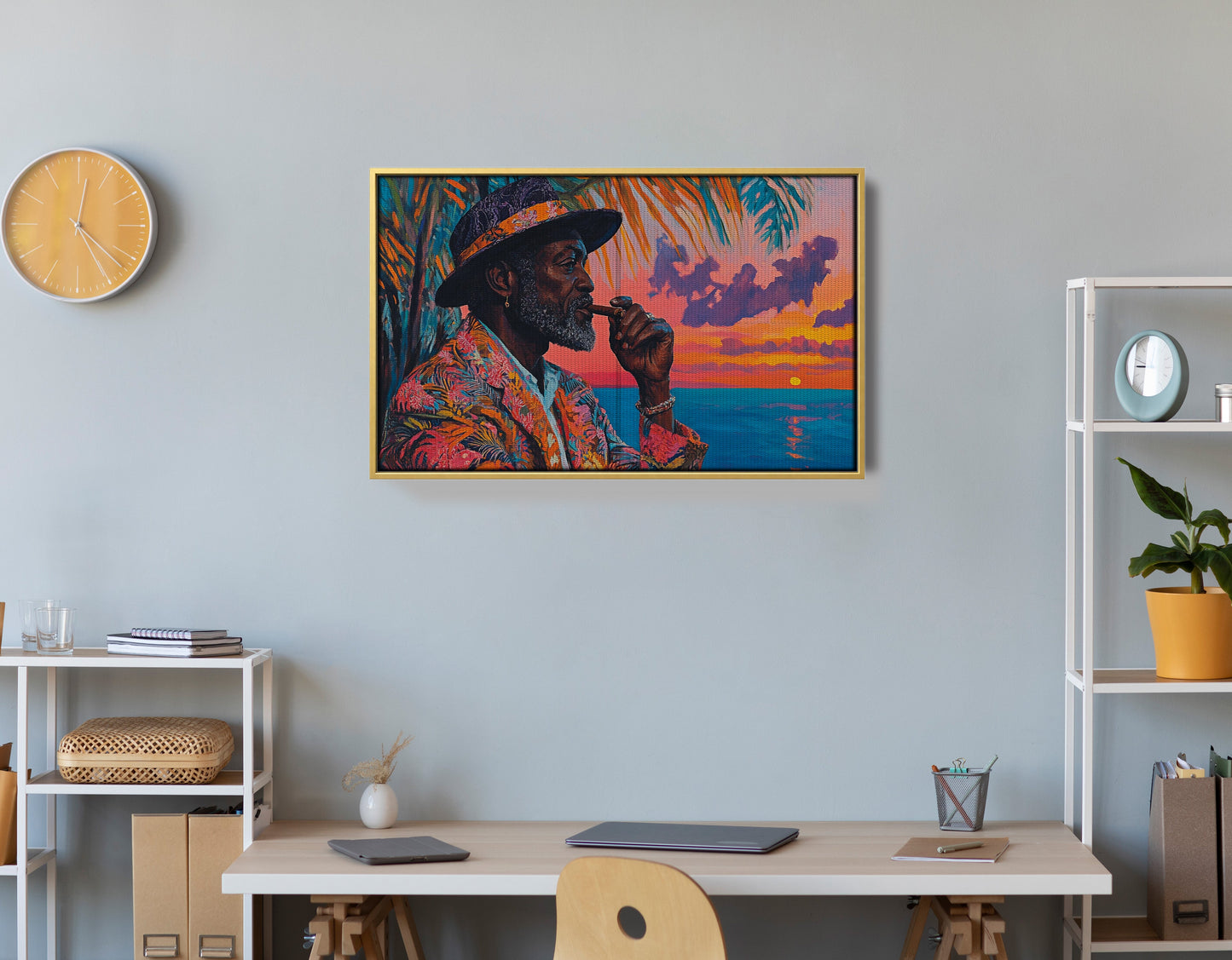 Black Man Sunset Portrait African American wall art view 42