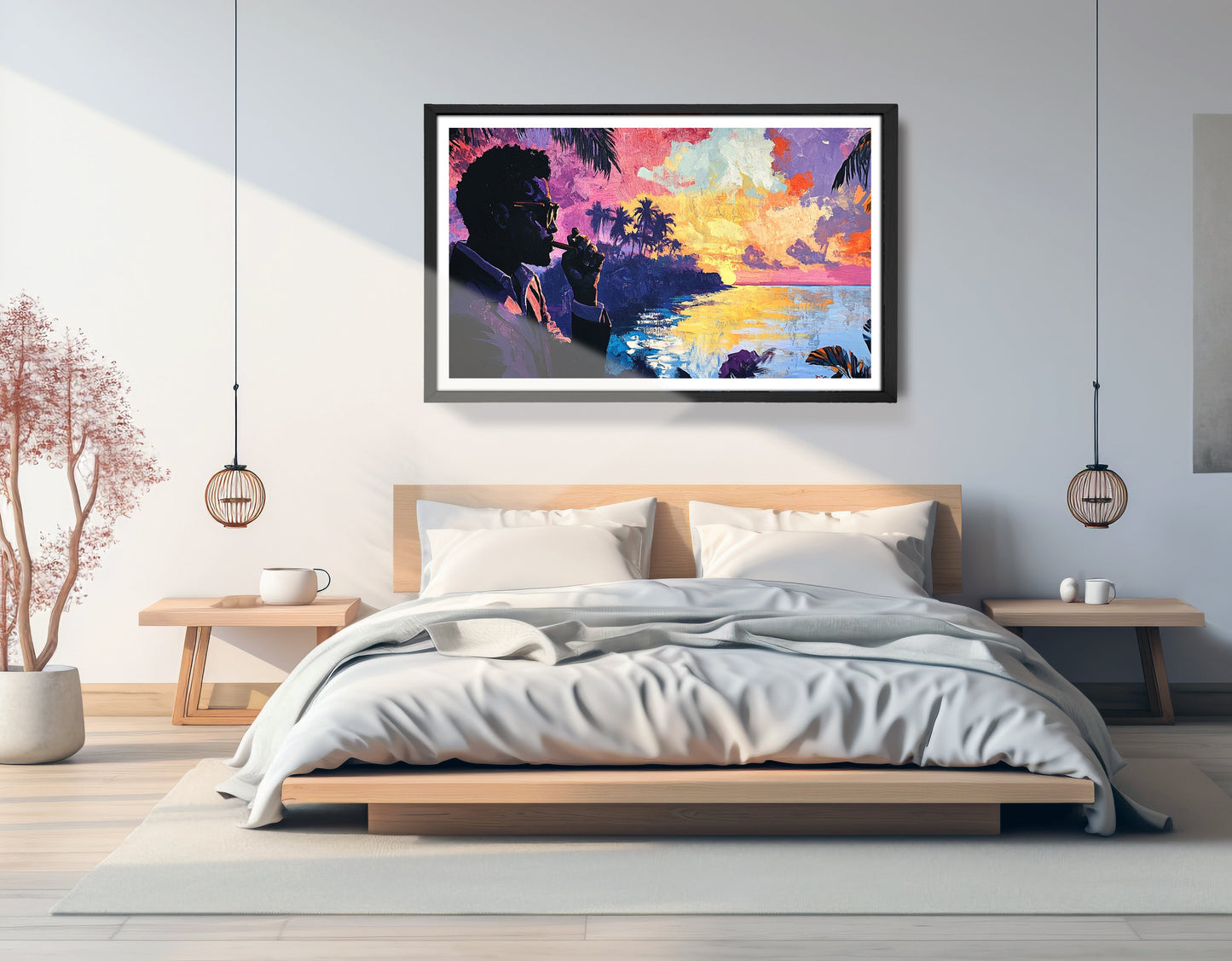Black Man Tropical Sunset African American wall art view 69