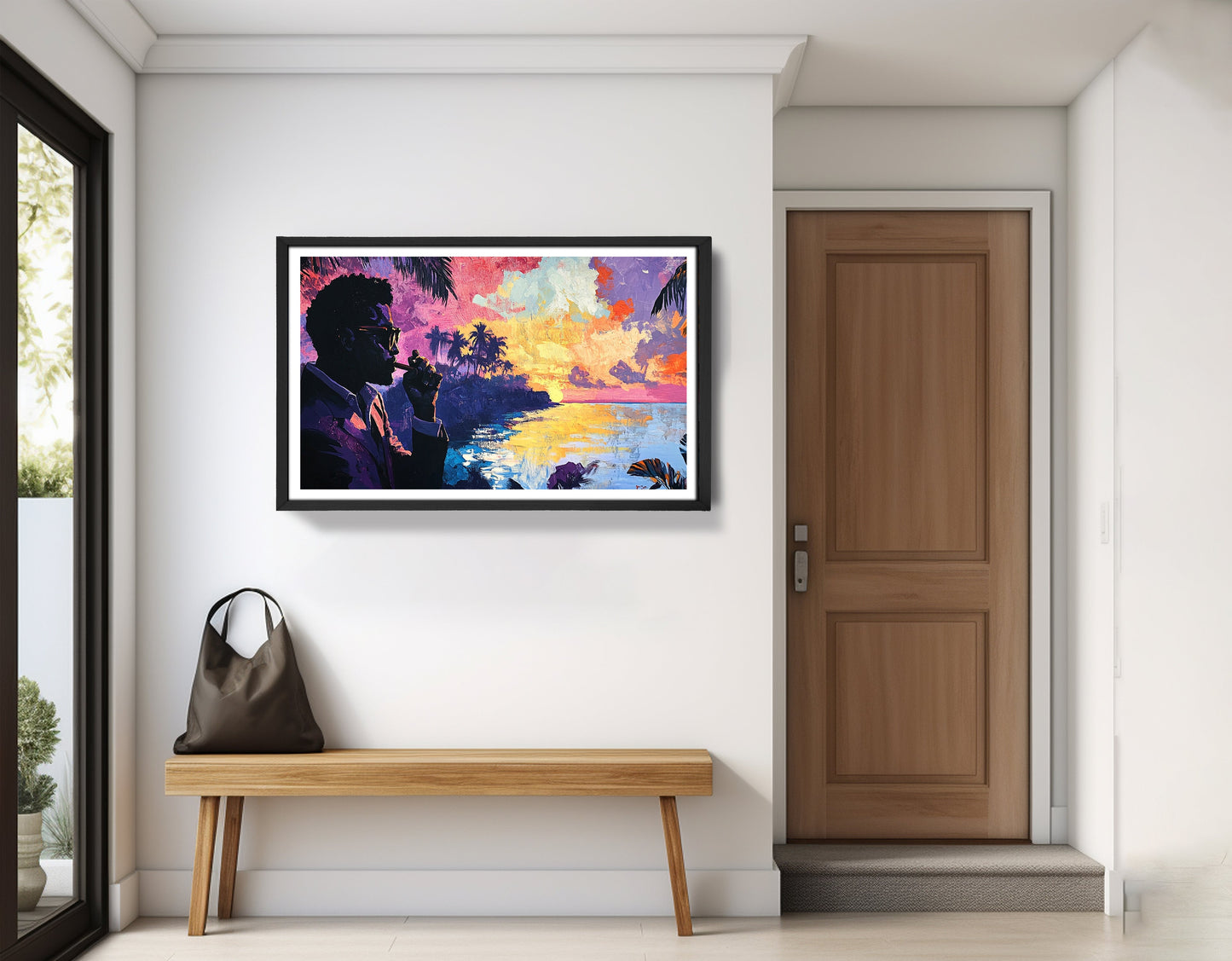 Black Man Tropical Sunset African American wall art view 71