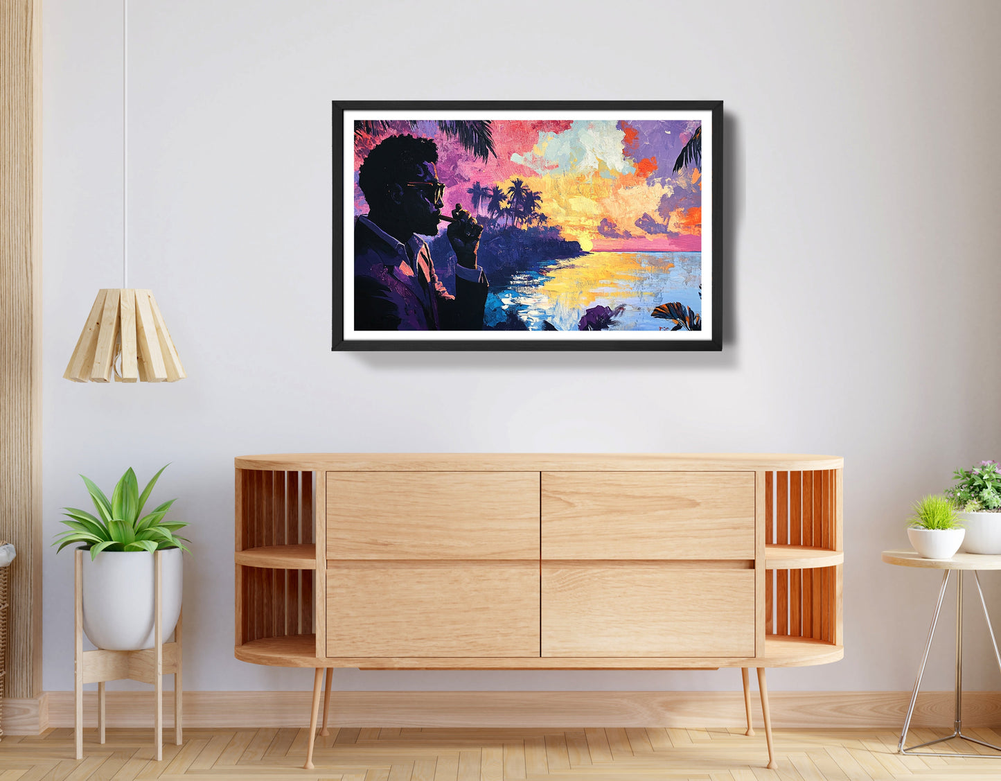 Black Man Tropical Sunset African American wall art view 68