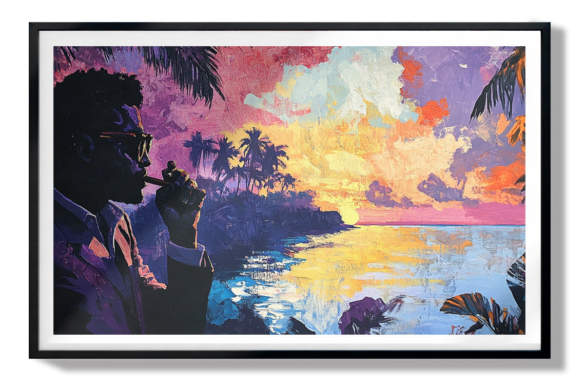 Black Man Tropical Sunset African American wall art view 67