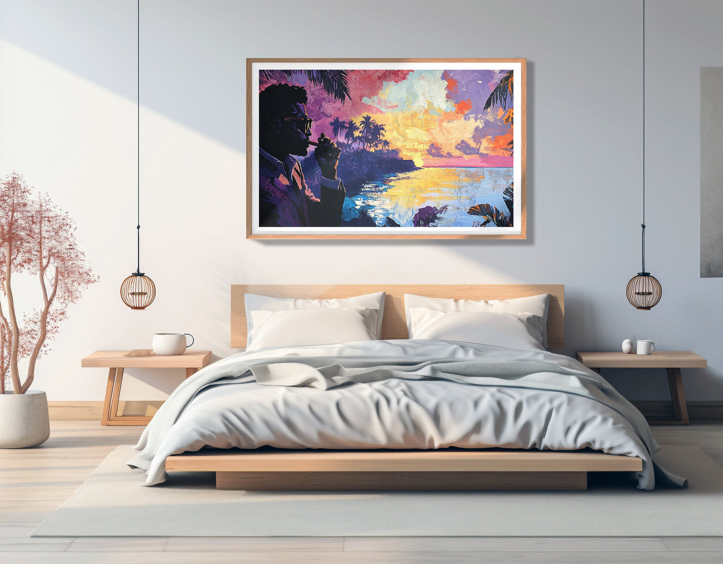 Black Man Tropical Sunset African American wall art view 81