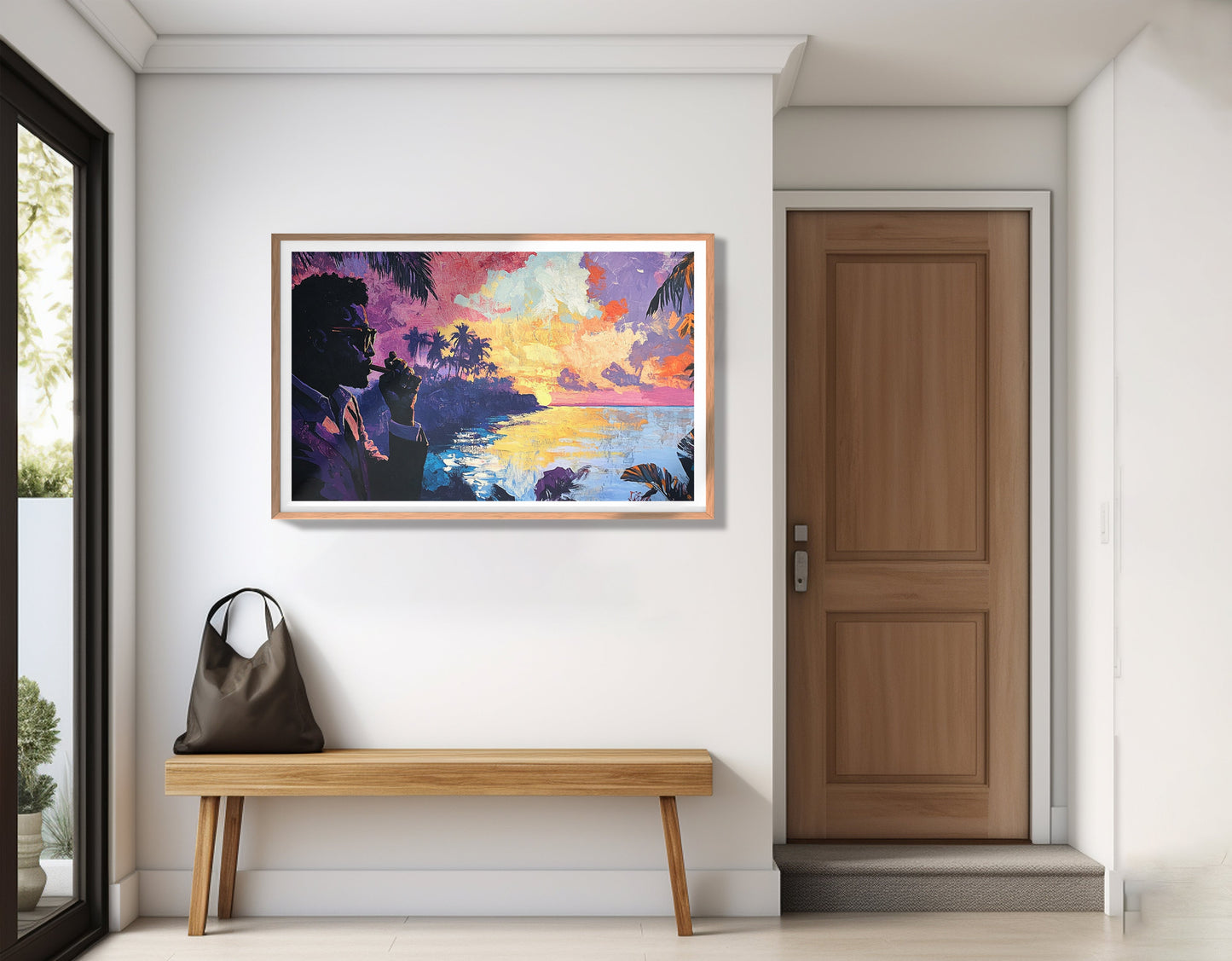 Black Man Tropical Sunset African American wall art view 83