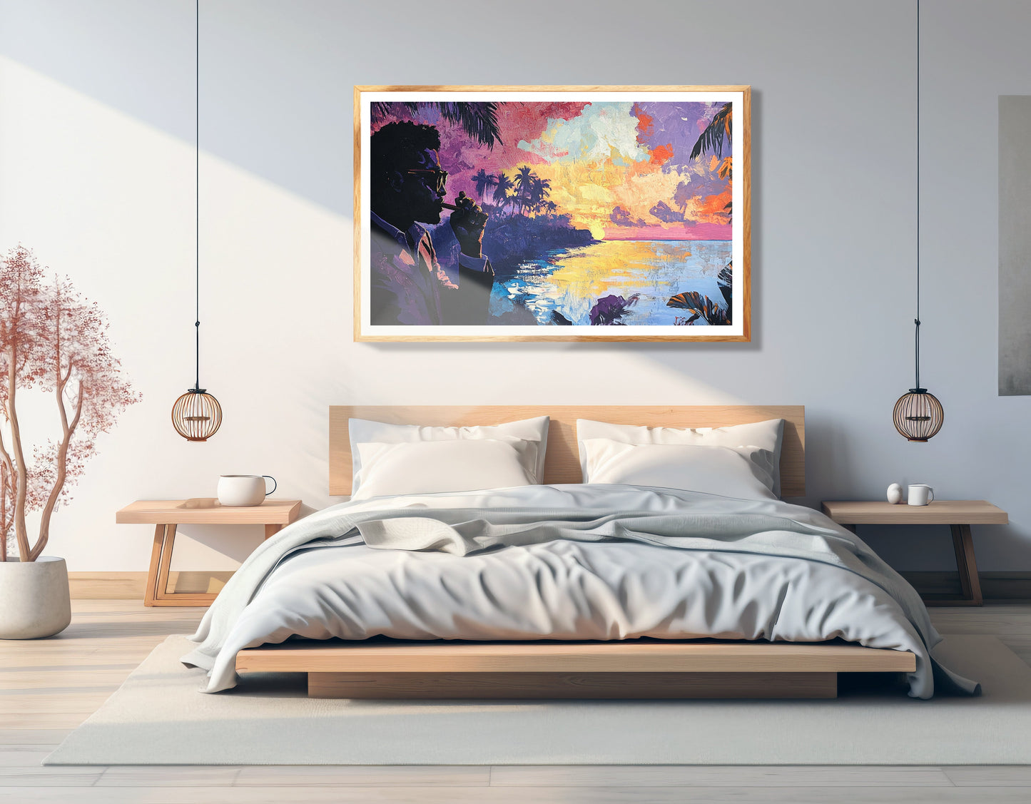 Black Man Tropical Sunset African American wall art view 75