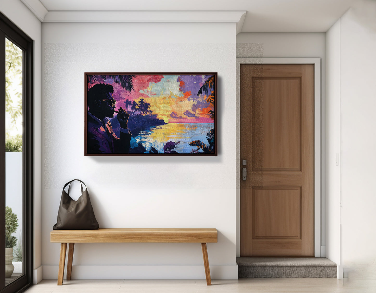 Black Man Tropical Sunset African American wall art view 35