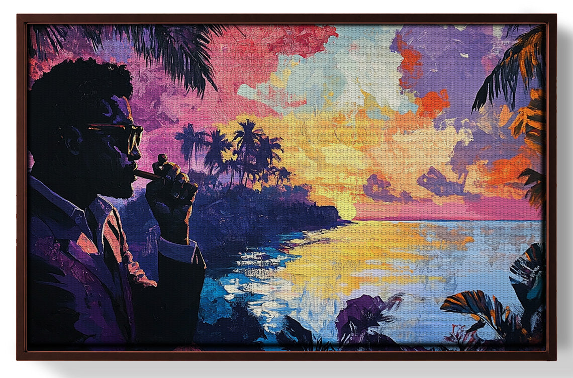 Black Man Tropical Sunset African American wall art view 31