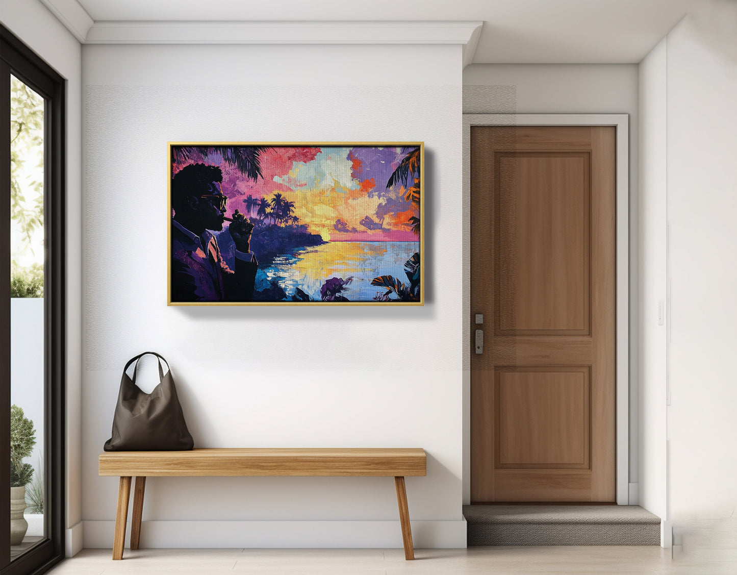 Black Man Tropical Sunset African American wall art view 41