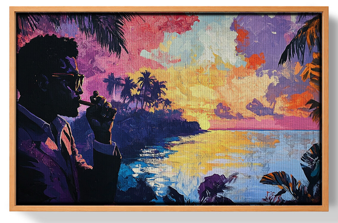 Black Man Tropical Sunset African American wall art view 43