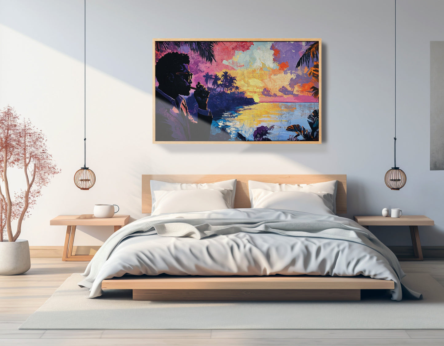 Black Man Tropical Sunset African American wall art view 51