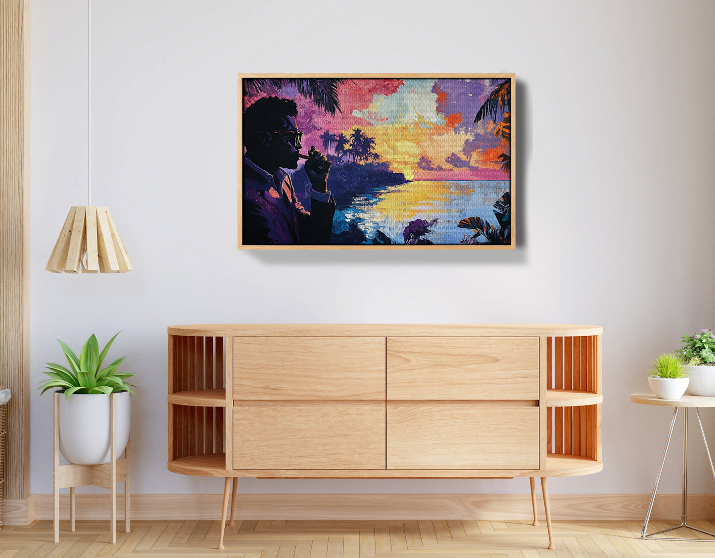 Black Man Tropical Sunset African American wall art view 50