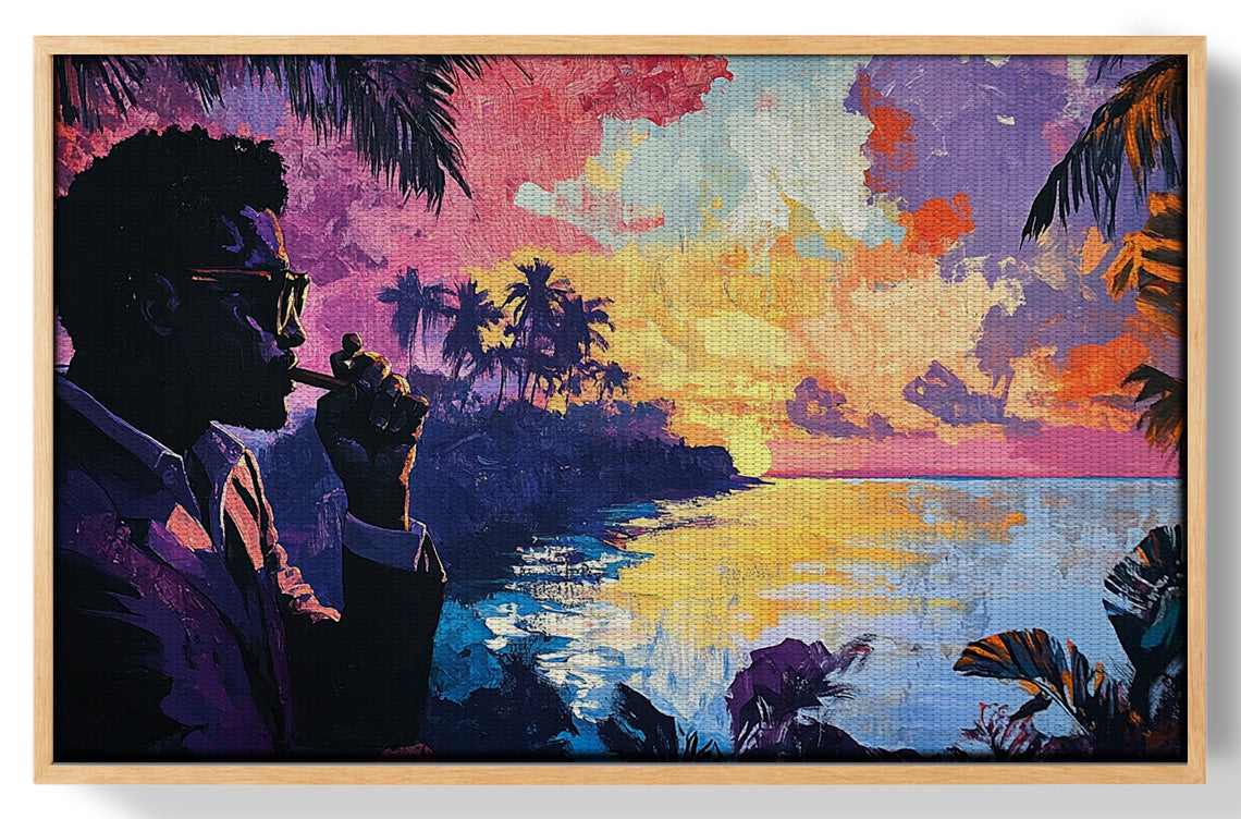 Black Man Tropical Sunset African American wall art view 49
