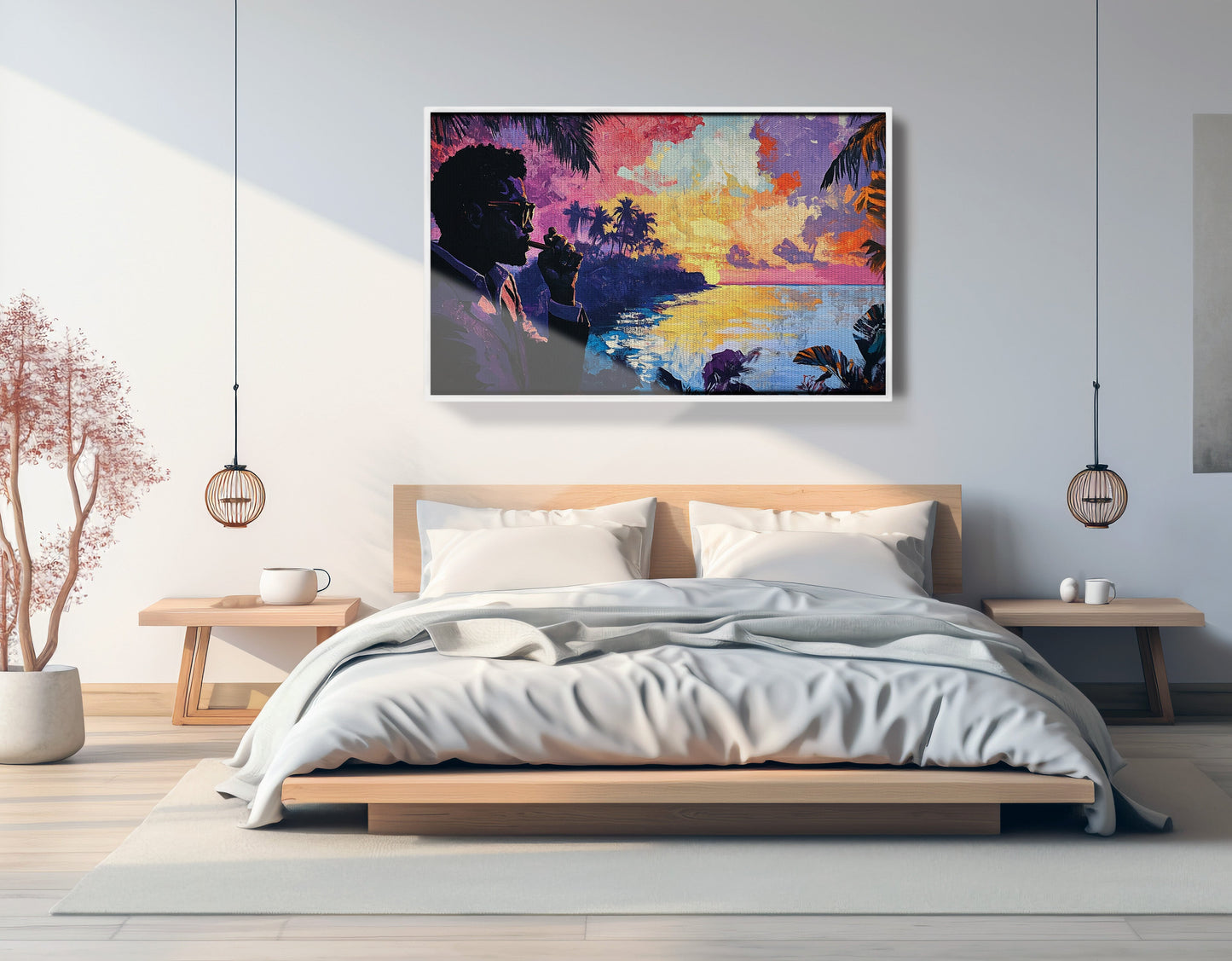 Black Man Tropical Sunset African American wall art view 63