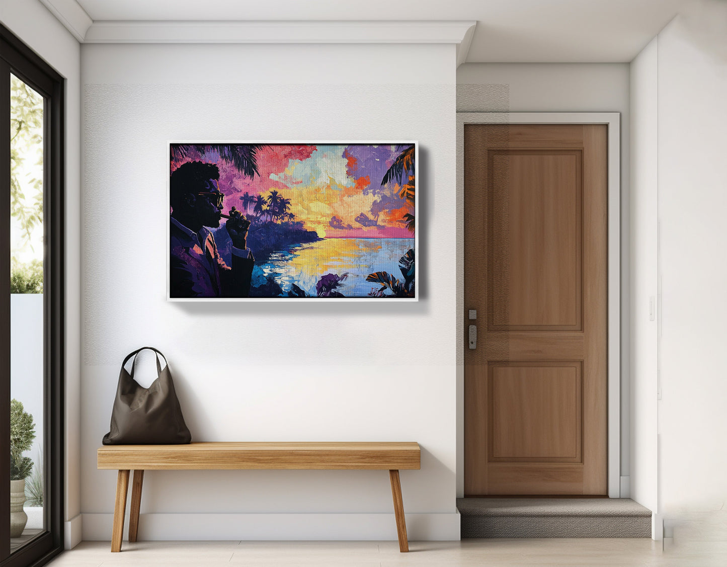 Black Man Tropical Sunset African American wall art view 65