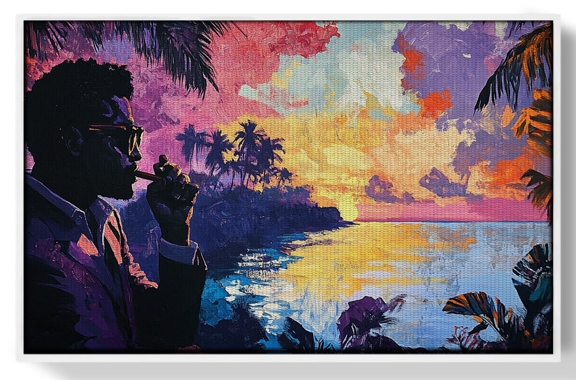 Black Man Tropical Sunset African American wall art view 61