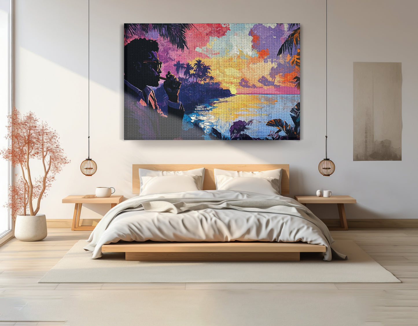 Black Man Tropical Sunset African American wall art view 15