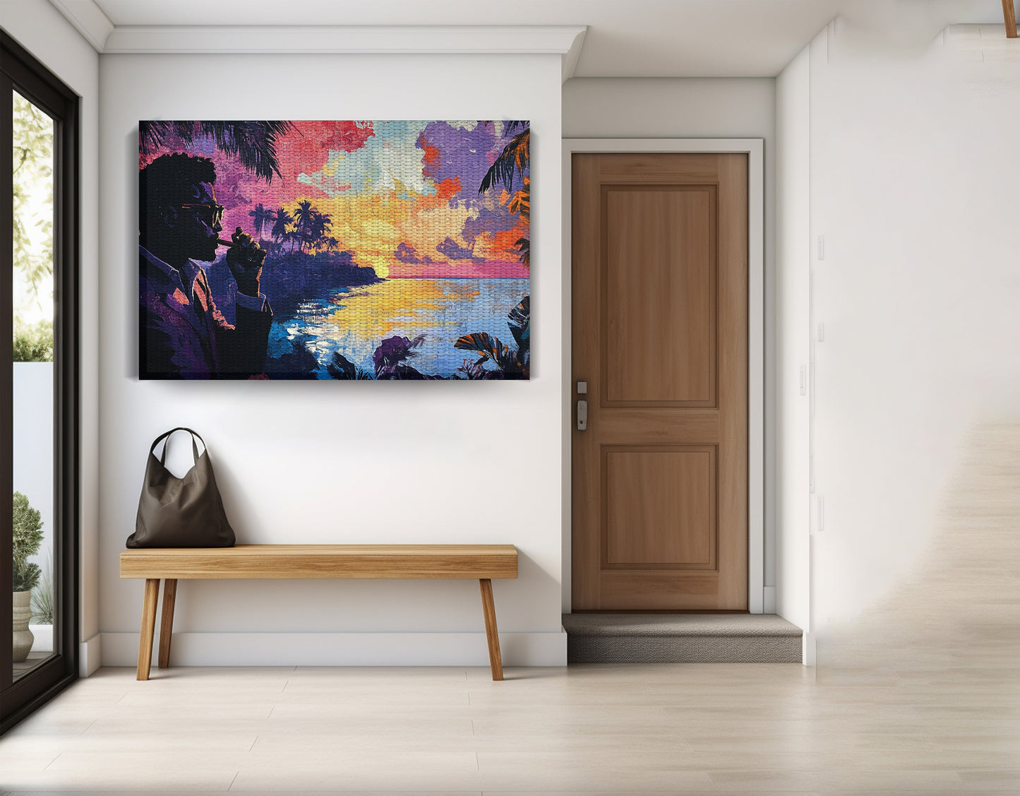 Black Man Tropical Sunset African American wall art view 17