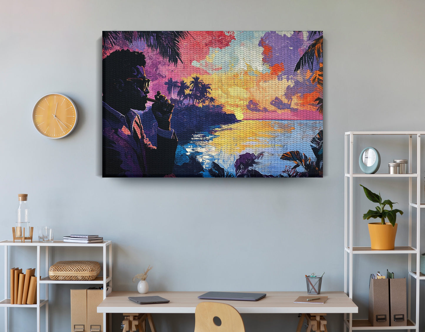 Black Man Tropical Sunset African American wall art view 18